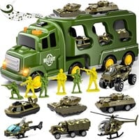 Doloowee 14 in 1 Green Military Truck Toys, Army T