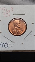 BU 1963-D Lincoln Penny