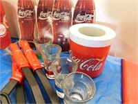 COKE COLLECTIBLES, CANDLE, SHOT GLASS