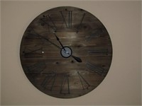 Large Wooden Wall Clock Battery Operated