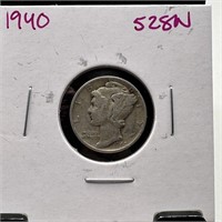 1940 MERCURY SILVER DIME