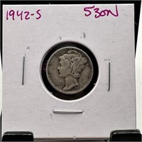 1942-S MERCURY SILVER DIME