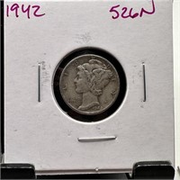 1942 MERCURY SILVER DIME