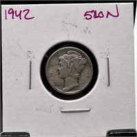 1942 MERCURY SILVER DIME