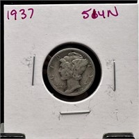 1937 MERCURY SILVER DIME