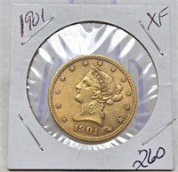 1901 $10 Gold XF