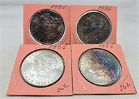 (4) 1886 Silver Dollars BU-Nicely Toned