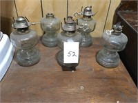 Five Matching Glass oil lamp bases