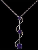 10K YELLOW GOLD AMETHYST PENDANT NECKLACE