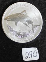 2016 Tiger Shark .9999 1/2oz Silver Australian