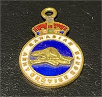 Canadian Army Service Corps Enamel Brass Pendant