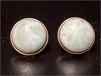 Sterling Blue Larimar Clip-on Earrings VTG