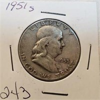 1951S Franklin Half Dollar