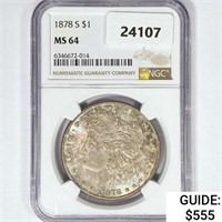 1878-S Morgan Silver Dollar NGC MS64