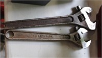 2 PC CRESCENT  WRENCHES - 18" - 15"
