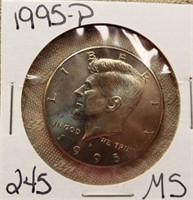 1995P  Kennedy Half MS 63