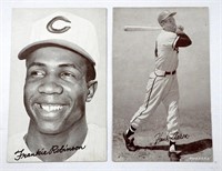 (2) 1947-66 EXHIBIT CARDS - HANK AARON &