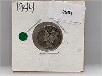 1944 90% Silv Mercury Dime