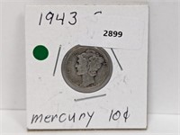 1943-S 90% Silv Mercury Dime