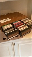 3 trey cassette holder cabinet, with lots of