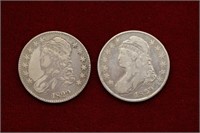 2pc 1829 Capped Bust Half Dollars