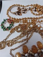 Lot of Goldtone Necklaces, Bracelets and More