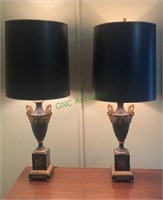 Pair of Italian pottery table lamps with Swann