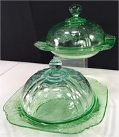 Federal Glass Parrot Butter Dishes