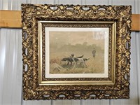 Hunting Dogs Framed Matted Art 32"x28"