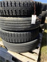 120) Four 10R22.5 tires