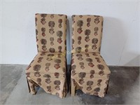 (2)Decorated Cushioned Chairs