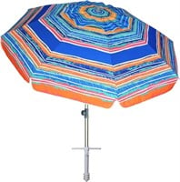 AMMSUN 7ft Beach Umbrella  UV 50+  Multicolor