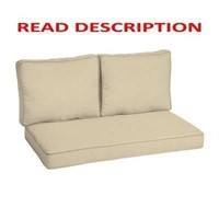 Arden 3pc Outdoor Loveseat Cushion Set Tan Leala