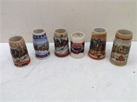 * (6) Assorted Ceramic Beer Mugs "E"