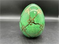 3.5" tall Ceramic Egg with gold detail