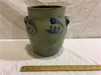 COBALT DECORATED STONEWARE JAR