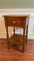 Vintage 2-Tiered Wood Nightstand with Drawer