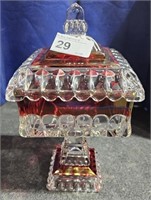 Vintage EAPG Covered Compote 10" Crystal Candy