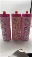 3 pink zak! unicorn bottles