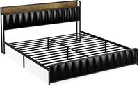 GAOMON King Bed Frame with Storage Headboard
