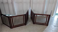 (2) Folding Wooden Dog Gate with Door