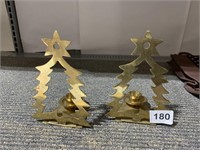 CHRISTMAS TREE CANDLE STICK HOLDERS