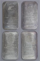 4 - 1ozt Silver .999 Engelhard Bars (4ozt TW)