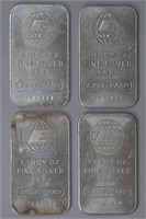 4 - 1ozt Silver .999 Engelhard Bars (4ozt TW)