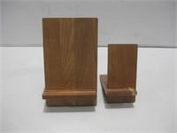 Two Wooden Tablet/Phone Holders Largest 10"