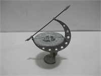 13" Metal Moon & Sun Cast Iron Sundial