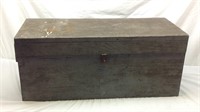 D3) HEAVY WOOD TOOLBOX, FILLED WITH COOL OLD