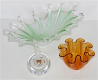 LOT 3 PIECES ART GLASS MURANO ORREFORS
