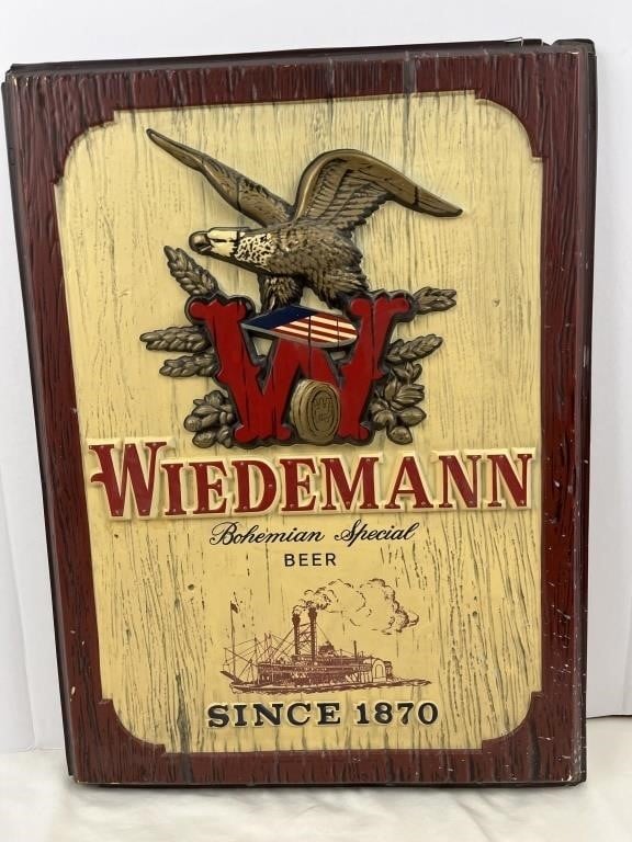 Plastic Wiedemann Beer sign