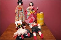 Geisha and ethnic dolls